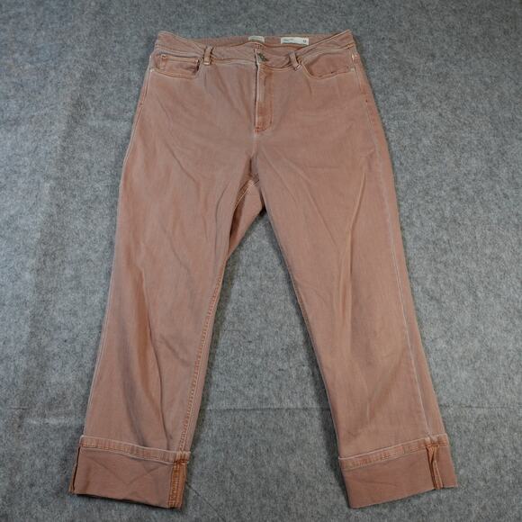 J. Jill Jeans Womens 12 High Rise Cropped Denim Cuffed Ankle Mauve Pink - Picture 1 of 10